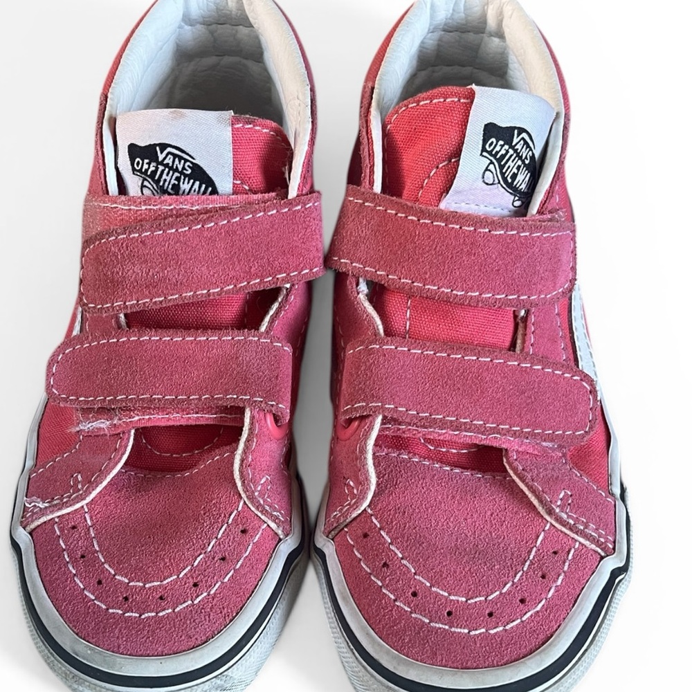 Vans Kids Pink Velcro Skate Sneakers